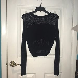 H&M Black mesh top